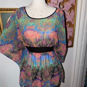 Forever 21 Multicolor Paisley Top